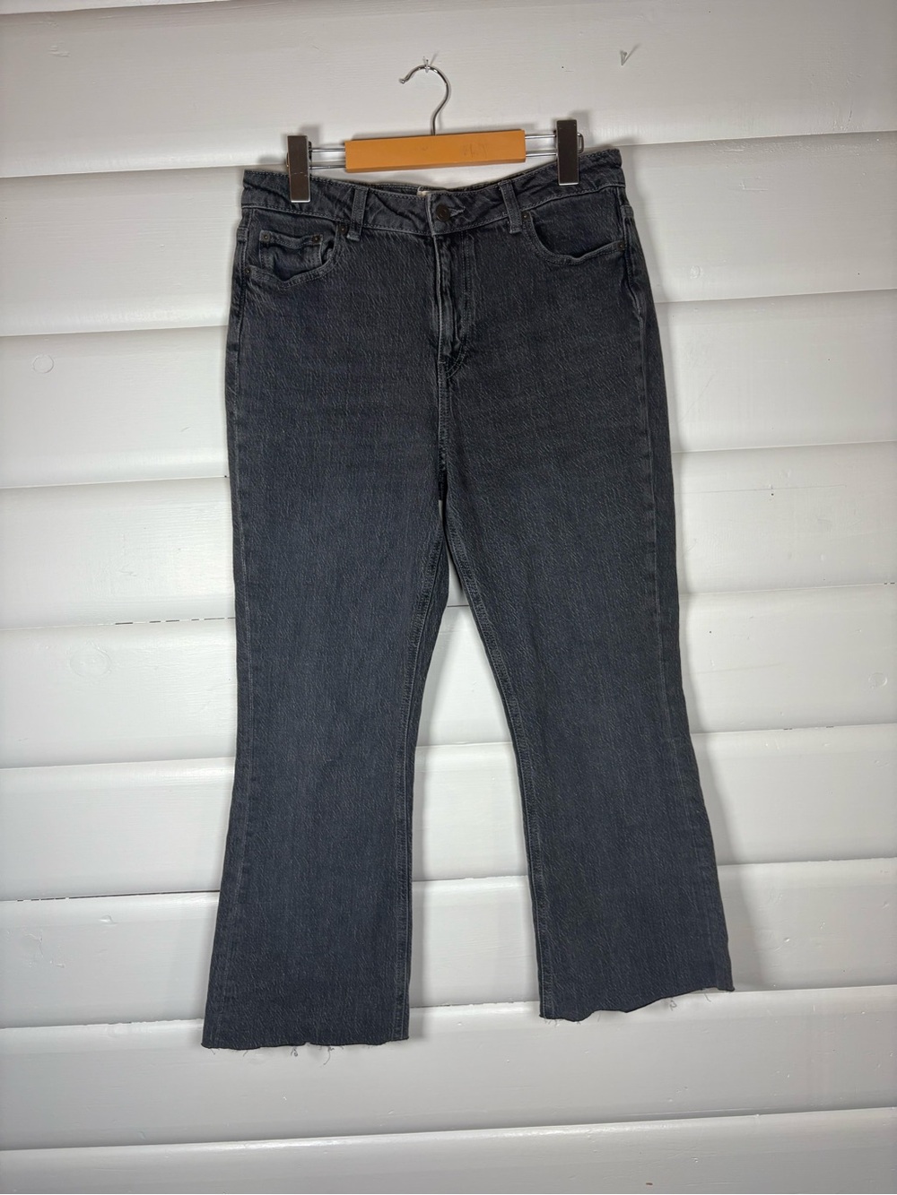 JJXX JXTURIN High Waist Cropped Bootcut Jeans W30 Charcoal Grey